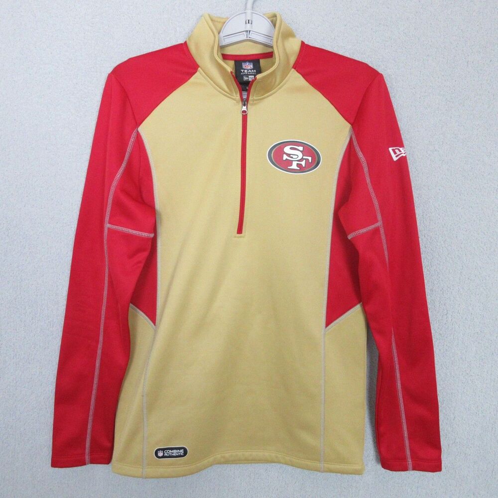 New Era Pullover NFL San Francisco 49ers Team Apparel Small Gold Red Quarter Zip